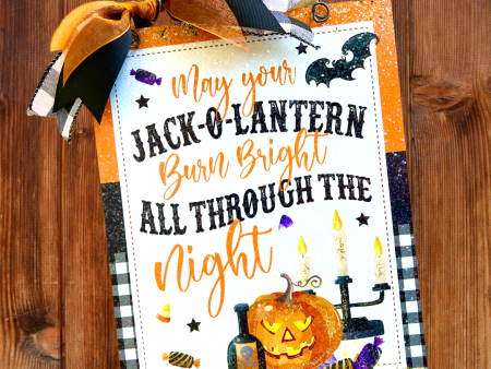 Jack O Lantern Halloween Wall Art. 8x10 metal sign. Online now