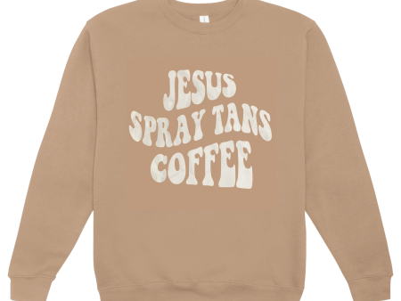 Jesus, Spray Tans, Coffee Sweater by Dolce Glow For Sale