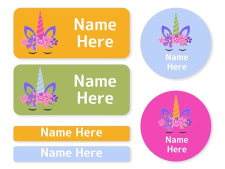 Unicorn Horn Mixed Name Label Pack For Cheap