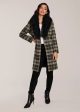 Long Plaid Coat with Detachable Fur Collar For Cheap