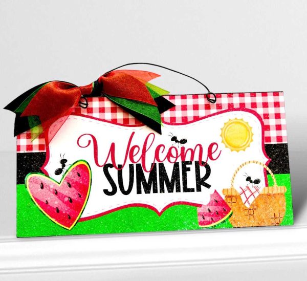 Welcome Summer Watermelon Picnic sign. Wood or metal option. Supply