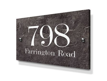 Stone Effect Metal House Sign Online now