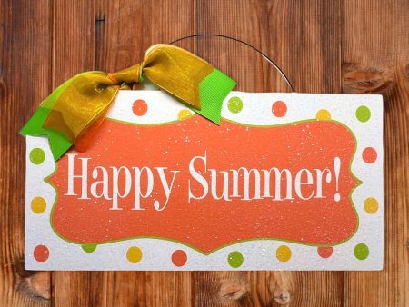 Happy Summer citrus colors sign. Wood or metal option. Fashion