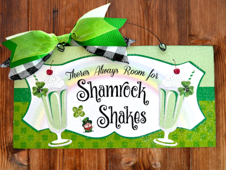 Shamrock Shake sign. Online now