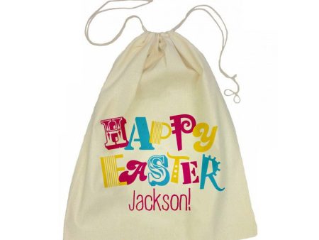 Calico Drawstring Bag - Happy Easter Online Hot Sale