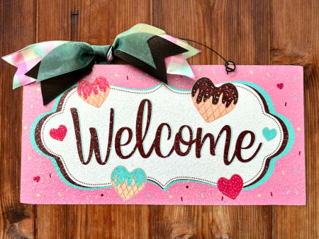 Welcome waffle heart cookie sign. on Sale