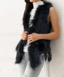 Rabbit Fur Vest with Raccoon Trim Cheap