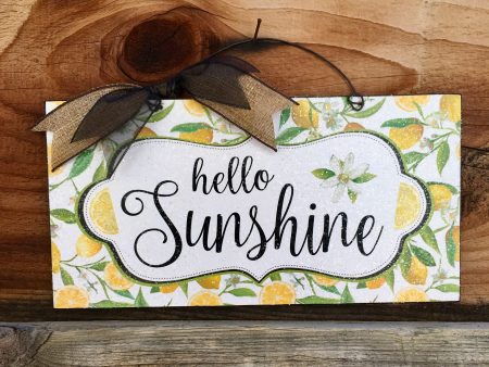 Hello Sunshine lemon sign. Welcome option. For Sale