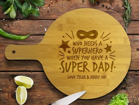 Super Dad Round Bamboo Serving Board Supply