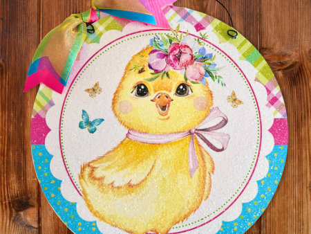 Spring Chick round sign. Online Hot Sale