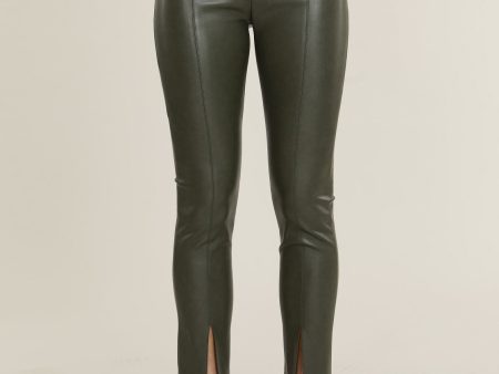 Faux Leather Split Hem Leggings Supply