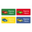 Racing Car Rectangle Name Labels 32pk For Cheap