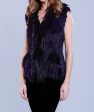 Rabbit Fur Vest with Raccoon Trim Cheap