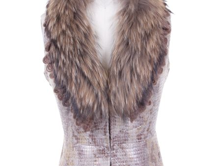 Raccoon Fur Pattern Trim Vest Supply