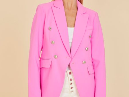 Fuchsia Pink Double Breasted Blazer Online now