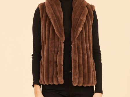 Faux Fur Grooved Vest For Sale