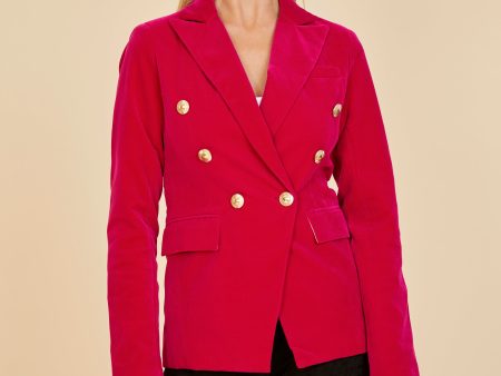 Double Breasted Velvet Blazer For Sale