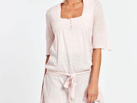 Linen Cotton Blend Belted Tunic Sale