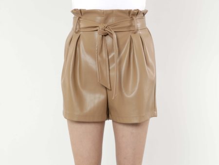 Faux Leather Paper Bag Shorts Online Hot Sale