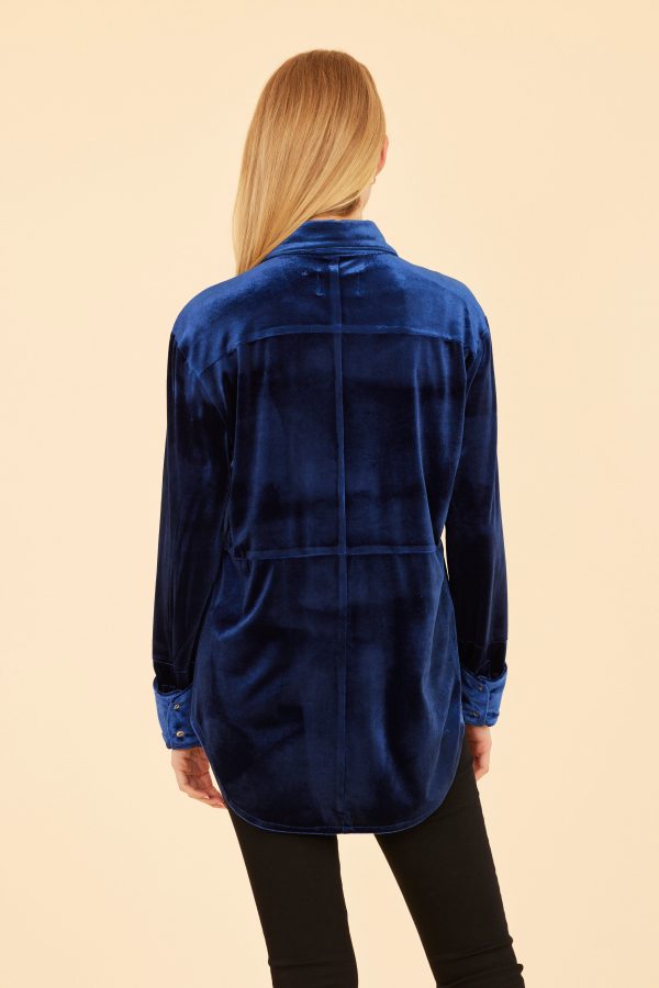 Velvet Button-Up Shirt on Sale