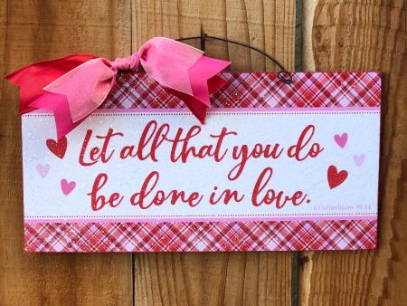 Love Scripture sign. Discount