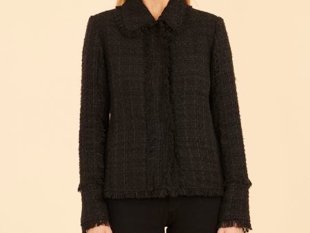 Black Tweed Fringe Jacket Online Hot Sale