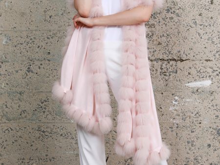 Cashmere Cape with Fox Fur Trim Online Sale