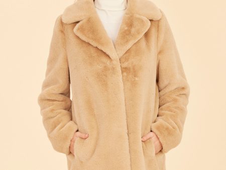 Mid Length Faux Fur Coat For Sale