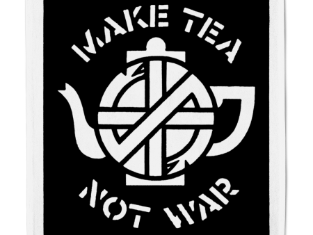 Make Tea Not War - White Text - Tea Towel For Sale