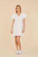 Linen Flutter Sleeve Dress Online Hot Sale