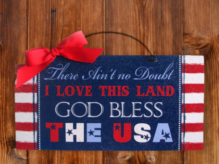 God Bess the USA sign. Online now