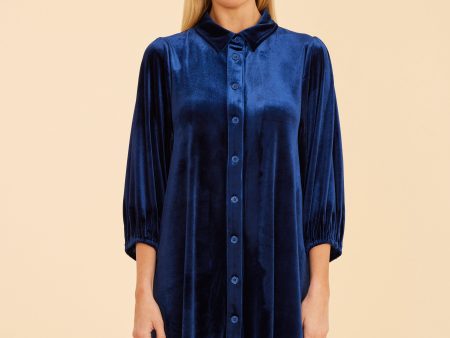 Velvet Puff Sleeve Dress For Cheap