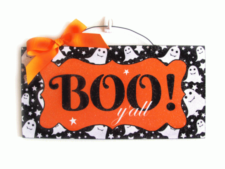 Halloween sign. Boo Y all with glitter Online