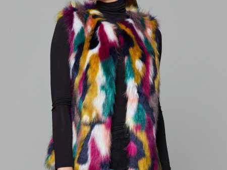 Multicolor Faux Fur Vest Hot on Sale