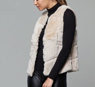 Chevron Rabbit Fur Vest Discount