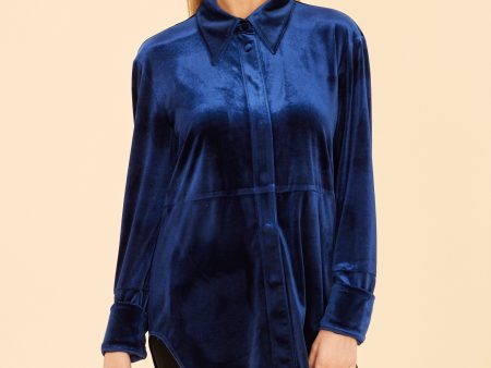 Velvet Button-Up Shirt on Sale