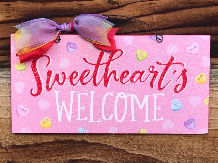 Sweetheart s Welcome. Candy hearts sign. Online