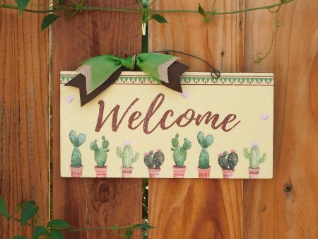 Cactus Welcome sign. Custom text option. Online Sale