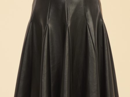 Faux Leather Paneled Skate Skirt on Sale