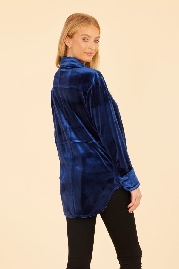 Velvet Button-Up Shirt on Sale