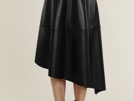 Faux Leather Asymmetrical Skirt Cheap