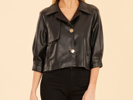 Faux Leather Cropped Jacket Fashion