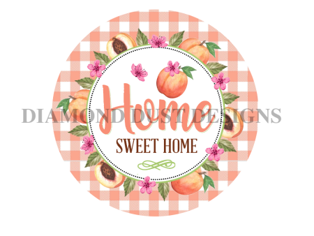 Home Sweet Home round peach sign. Discount