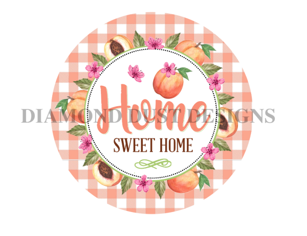 Home Sweet Home round peach sign. Discount