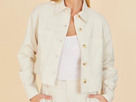 Cream Cropped Jacket For Sale