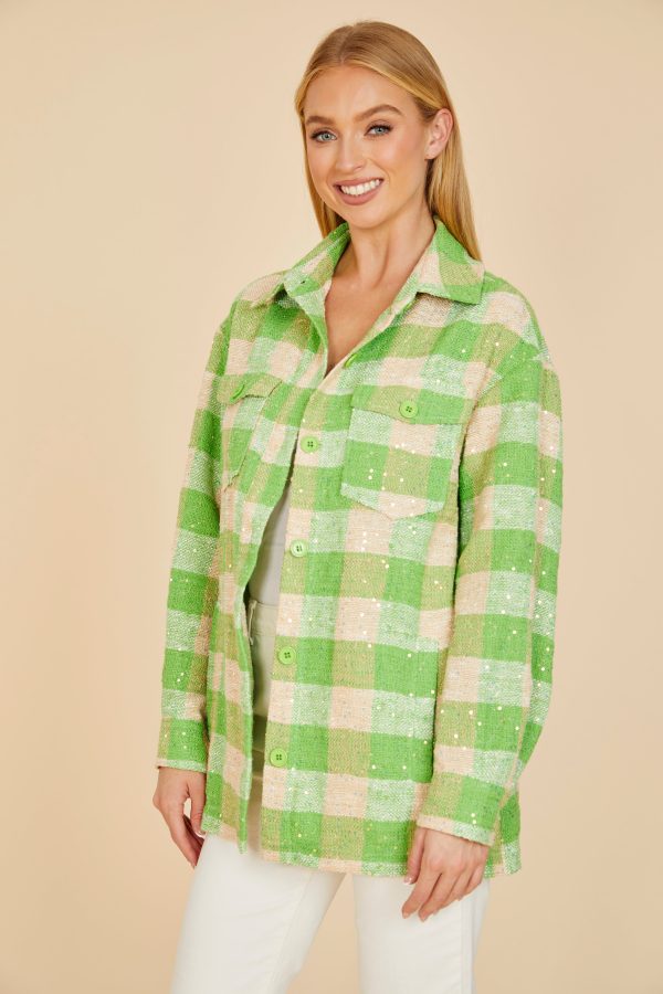 Sequin Plaid Shirt Online Sale