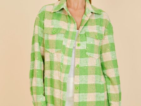 Sequin Plaid Shirt Online Sale