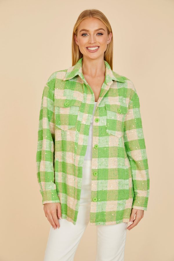 Sequin Plaid Shirt Online Sale