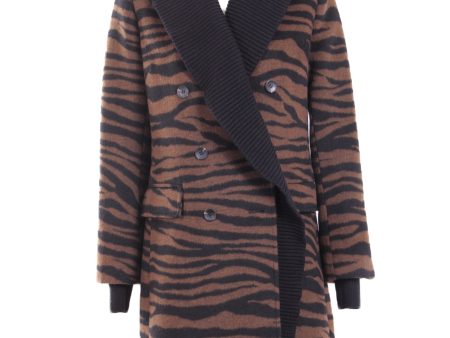 Animal Print Double Breasted Coat Online Sale