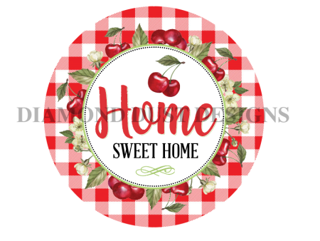 Home Sweet Home round cherry sign. Online Hot Sale